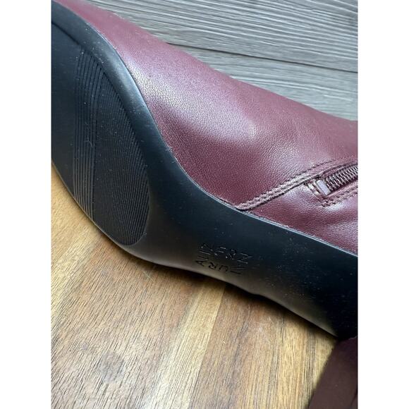 Naturalizer River Ankle Boot Leather Bootie | Cabernet Sauvignon Red Leather 11 - Picture 6 of 8